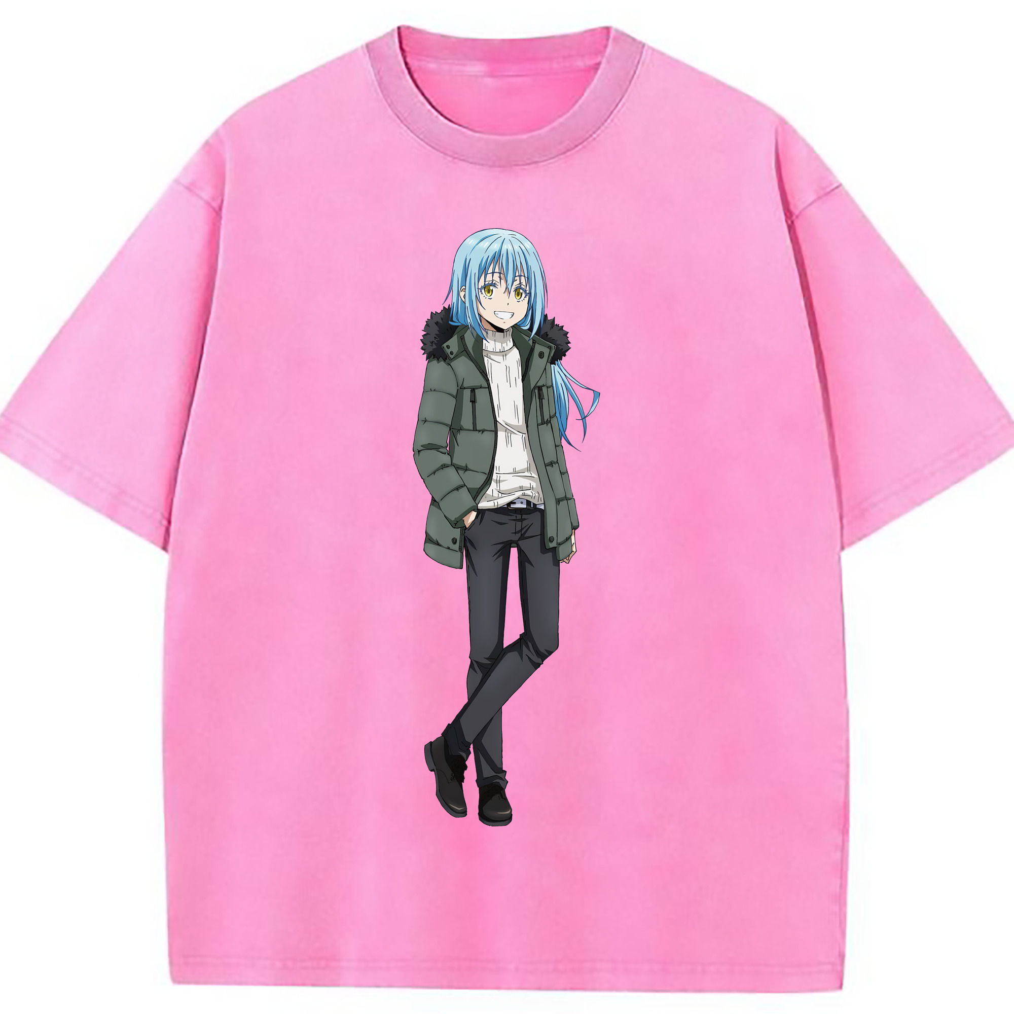 （画像用） 転スラ Regarding Reincarnated to Slime 綿100% ヴィンテージ風 半袖Tシャツ（フロントプリント）